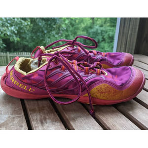 Merrell J55772 Lithe Glove Barberry Shoes Minimalist Barefoot Running Pink Sz 7
